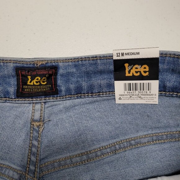 Lee Capri Jeans Womens 12 Medium Mid Rise Legendary Style Light Blue Tags - Picture 5 of 9